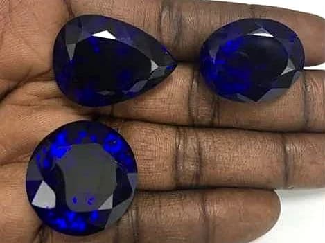 Faceted Blue Sapphire gemstone exhibiting vivid saturation.