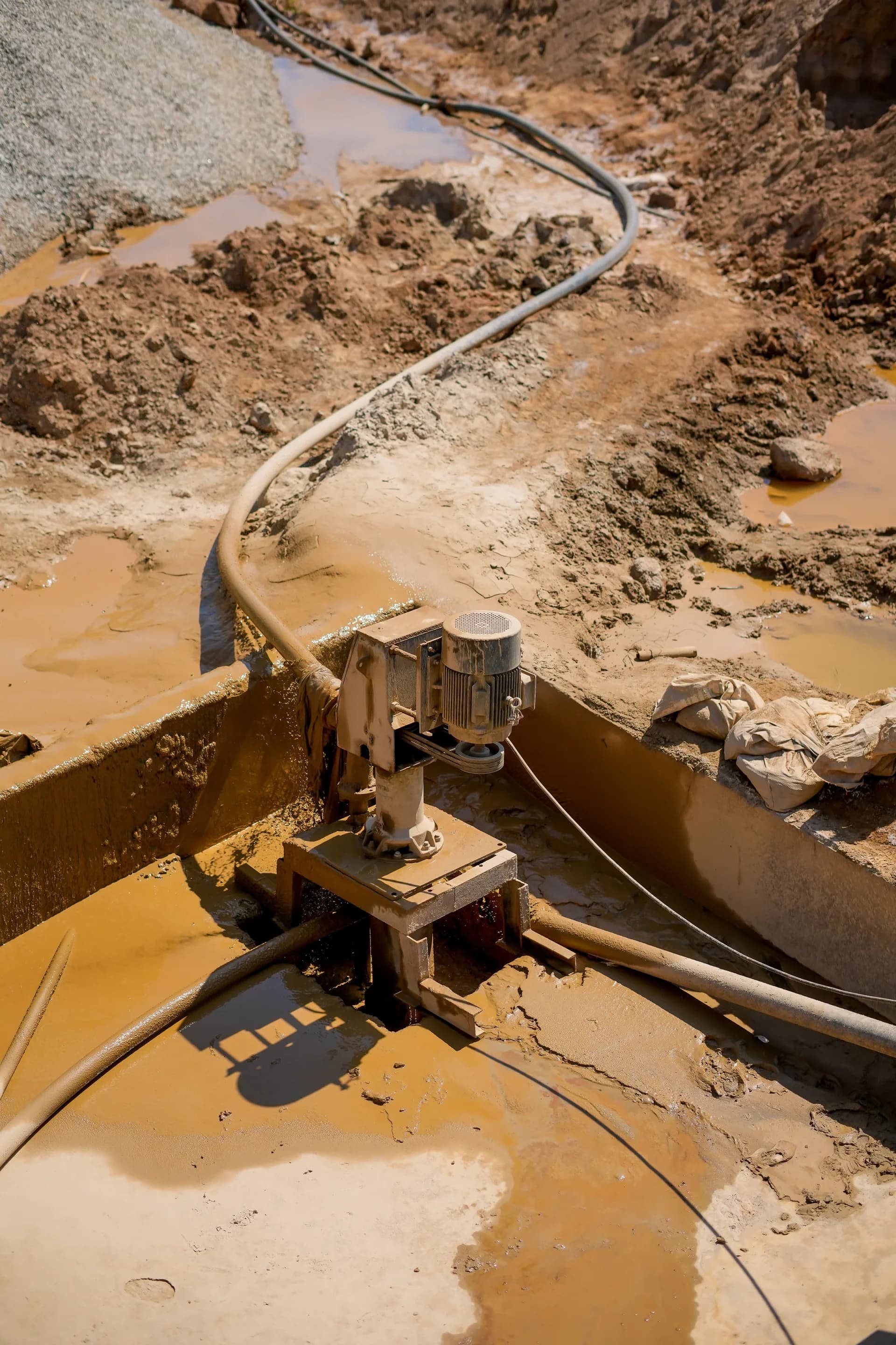 Field metallurgical engineer evaluating gravity concentration table performance