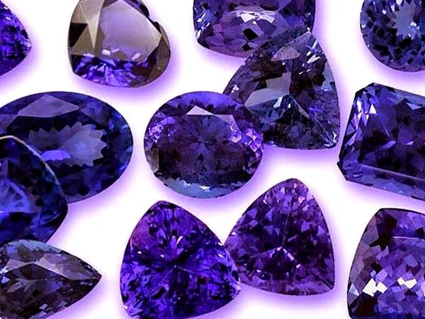 Graded faceted Tanzanite gemstones from company-owned mine